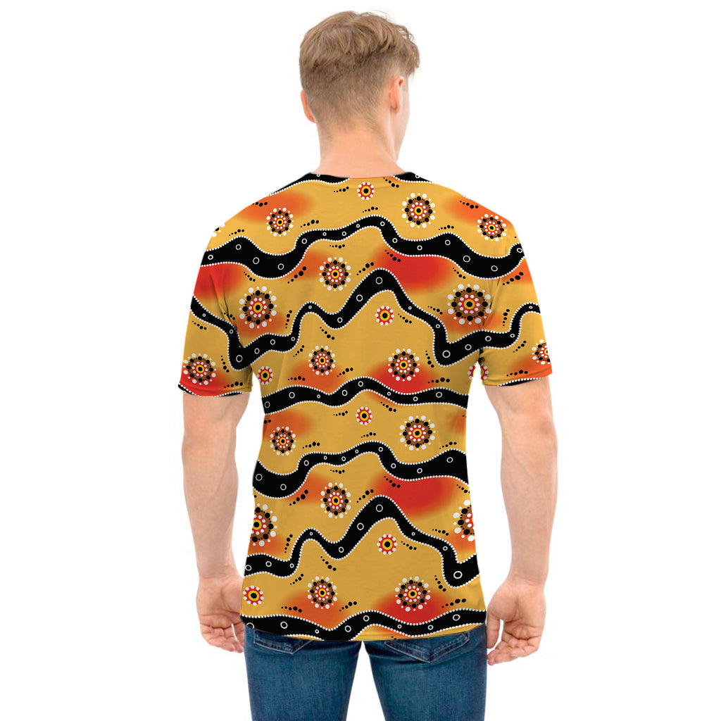 Australian Aboriginal Pattern Print Men's T-Shirt