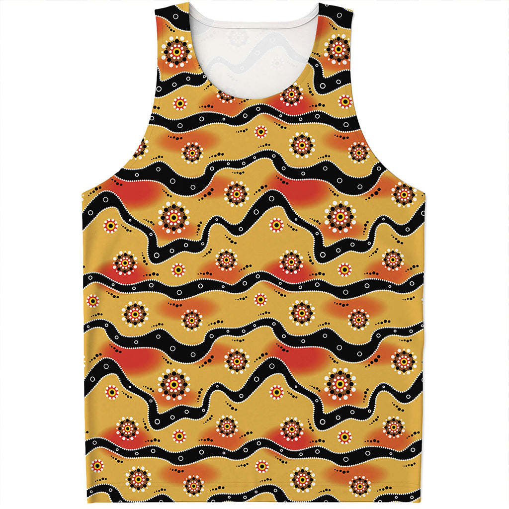 Australian Aboriginal Pattern Print Men's Tank Top