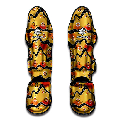 Australian Aboriginal Pattern Print Muay Thai Shin Guard