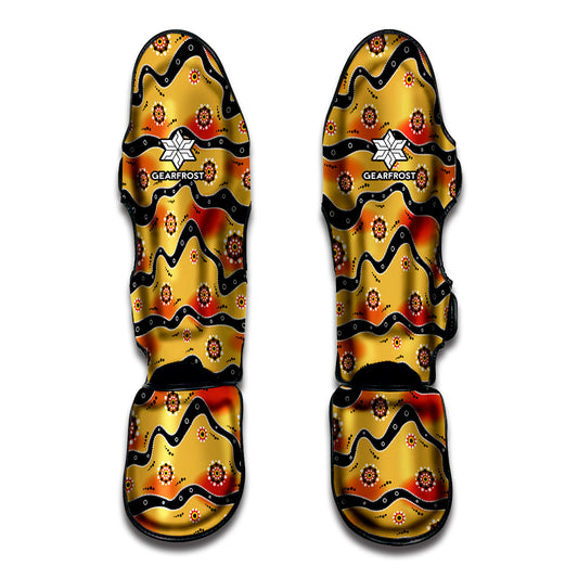Australian Aboriginal Pattern Print Muay Thai Shin Guard