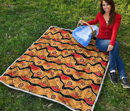 Australian Aboriginal Pattern Print Quilt