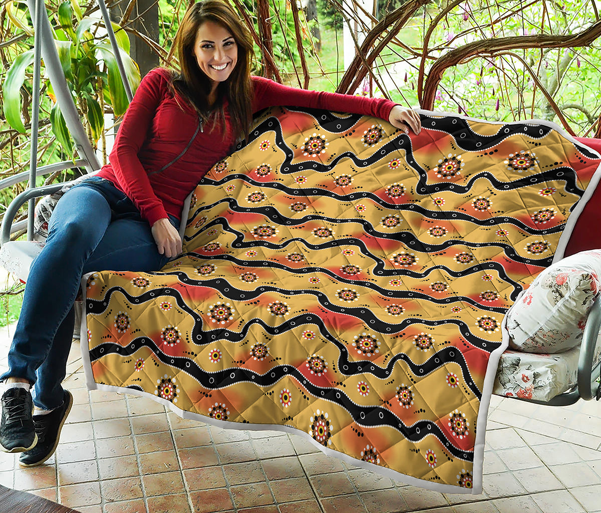 Australian Aboriginal Pattern Print Quilt