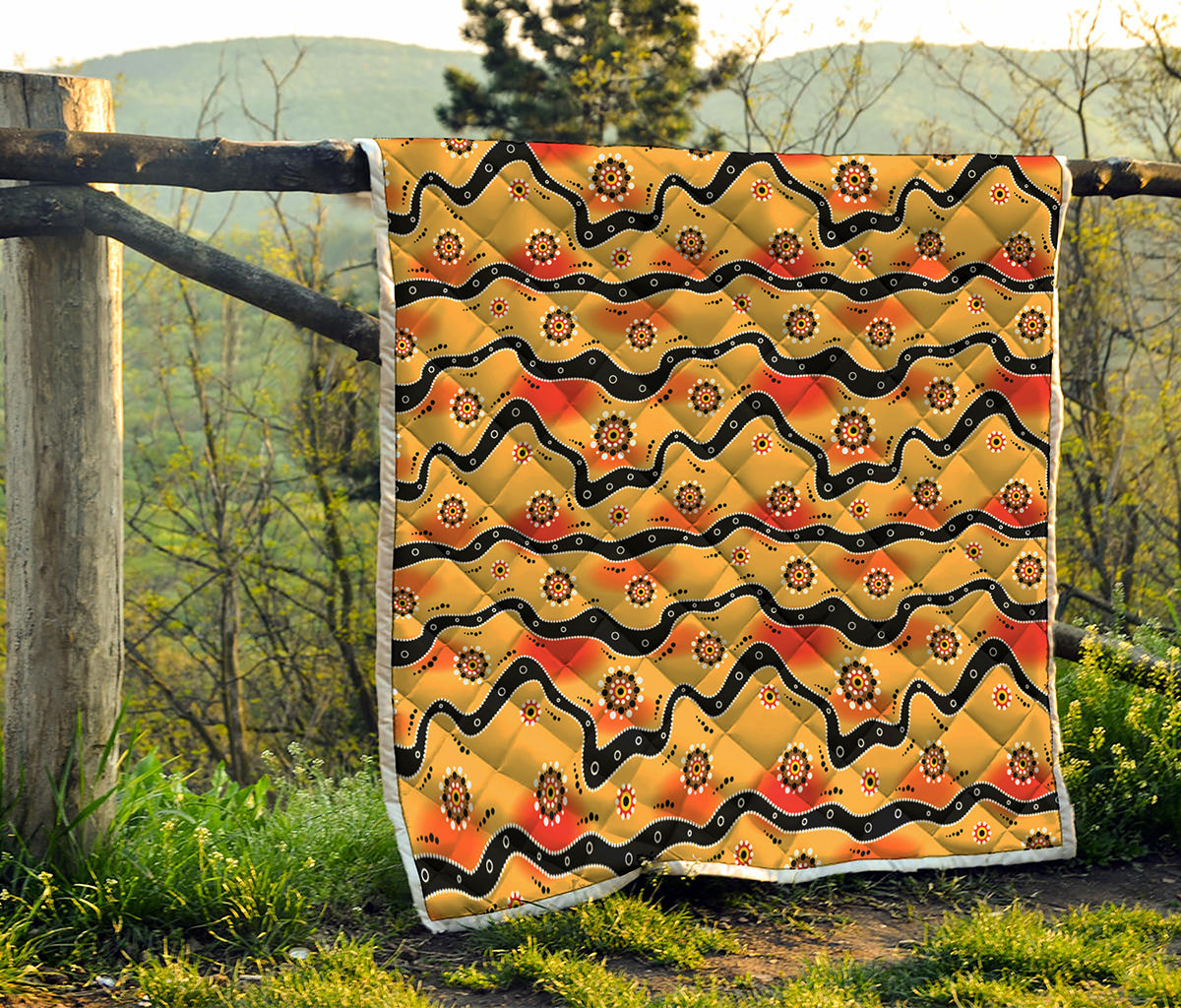 Australian Aboriginal Pattern Print Quilt
