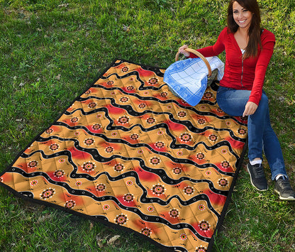 Australian Aboriginal Pattern Print Quilt