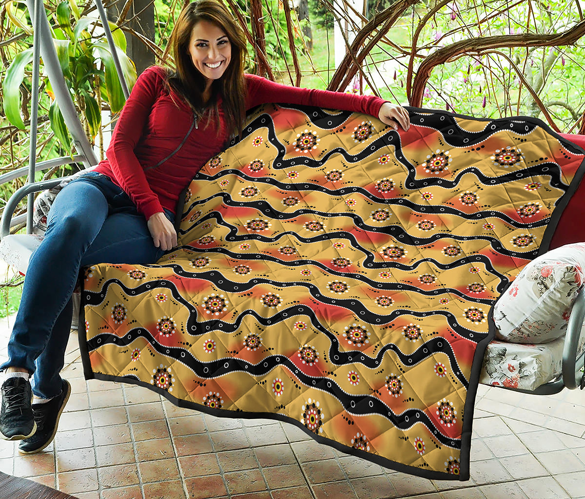 Australian Aboriginal Pattern Print Quilt
