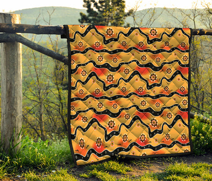 Australian Aboriginal Pattern Print Quilt