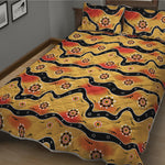 Australian Aboriginal Pattern Print Quilt Bed Set
