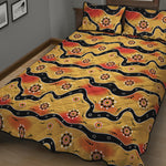 Australian Aboriginal Pattern Print Quilt Bed Set