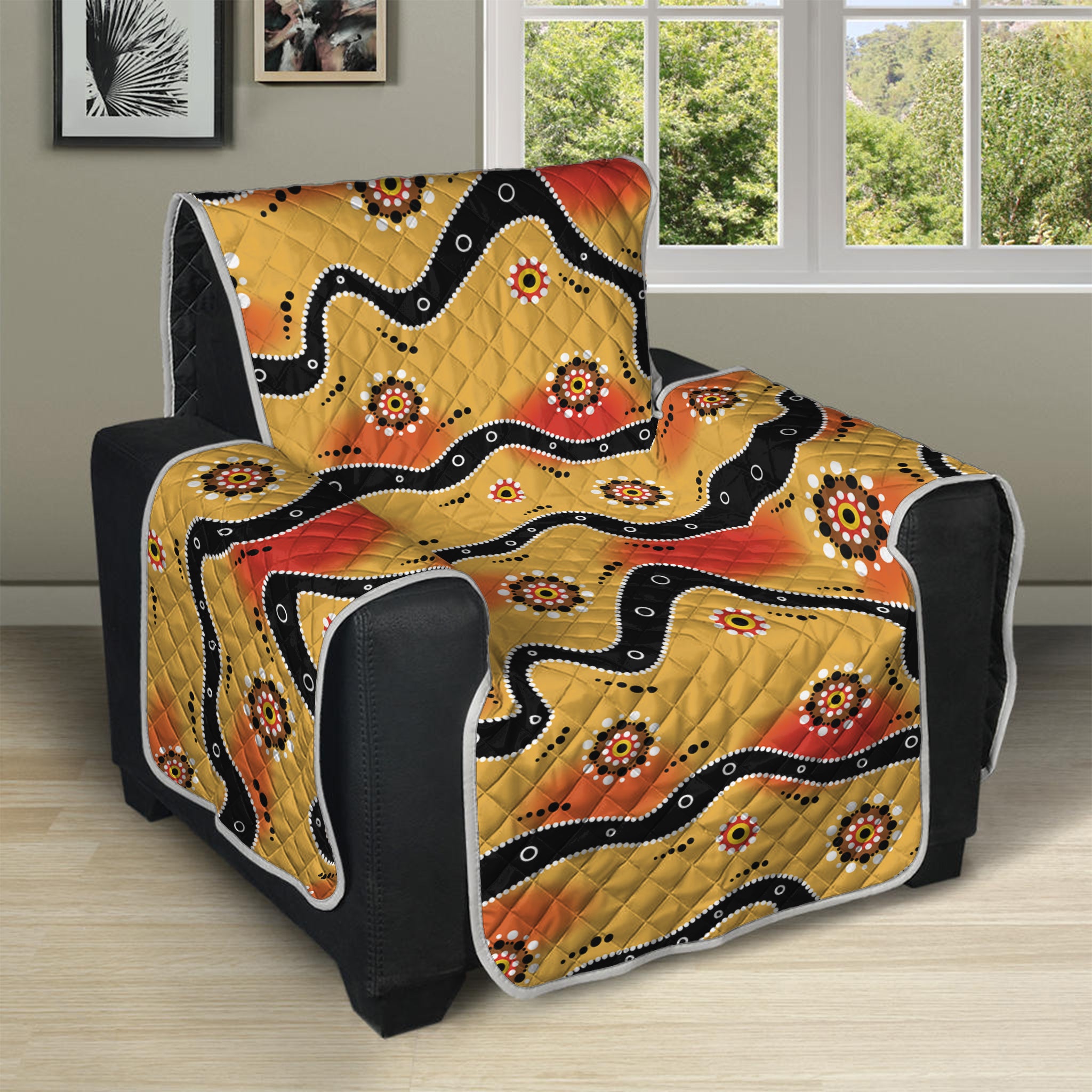 Australian Aboriginal Pattern Print Recliner Protector