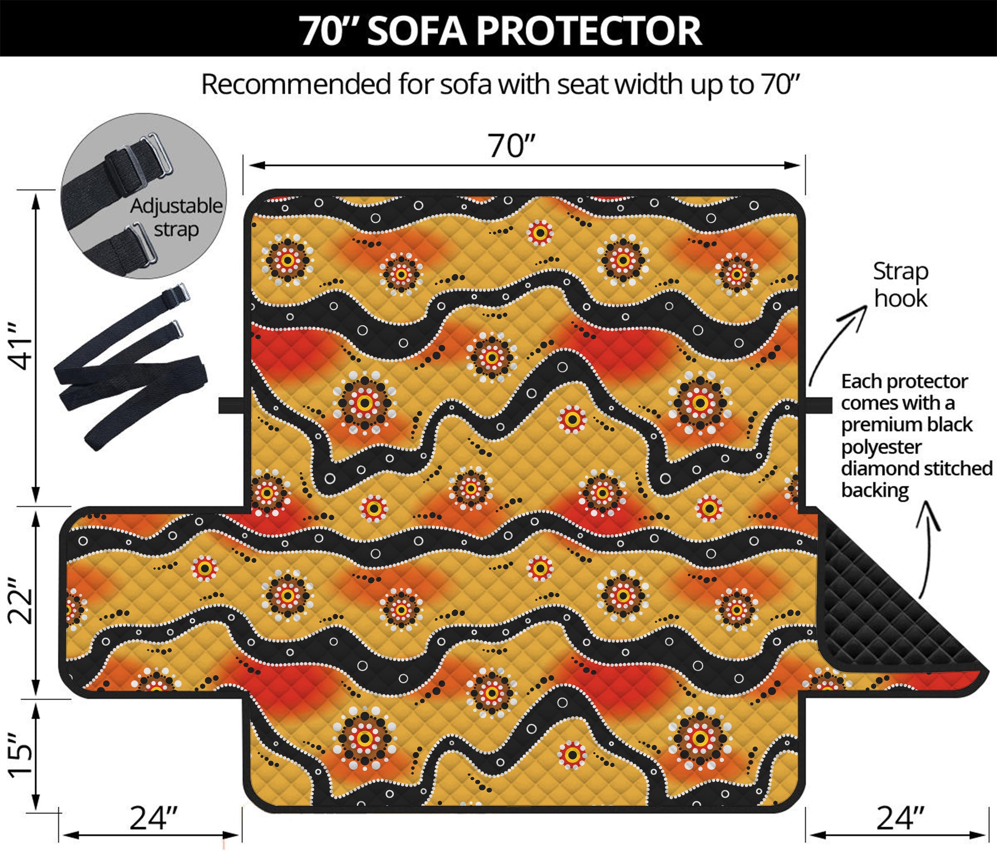 Australian Aboriginal Pattern Print Sofa Protector