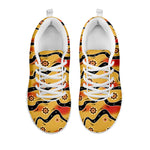 Australian Aboriginal Pattern Print White Sneakers