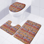 Australian Animals Pattern Print 3 Piece Bath Mat Set