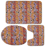 Australian Animals Pattern Print 3 Piece Bath Mat Set