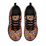 Australian Animals Pattern Print Black Sneakers