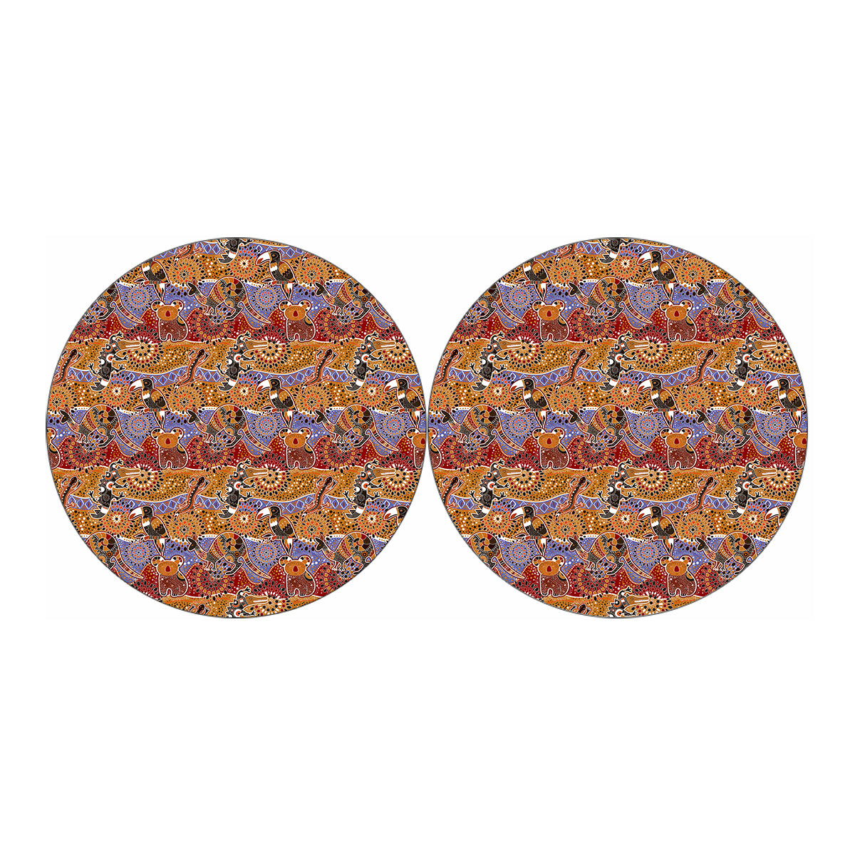 Australian Animals Pattern Print Car Coasters
