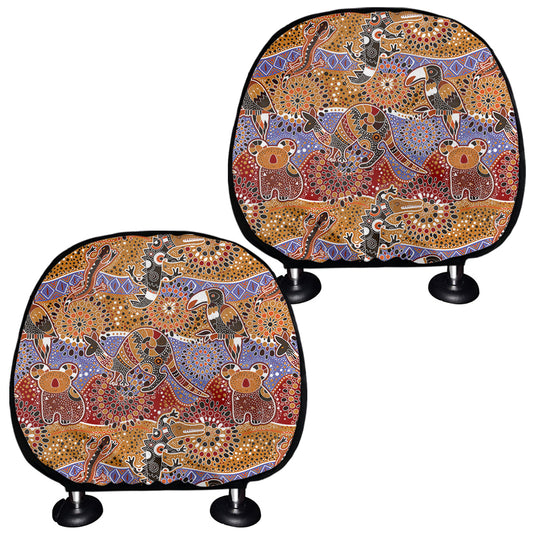 Australian Animals Pattern Print Car Headrest Covers