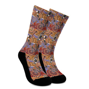 Australian Animals Pattern Print Crew Socks