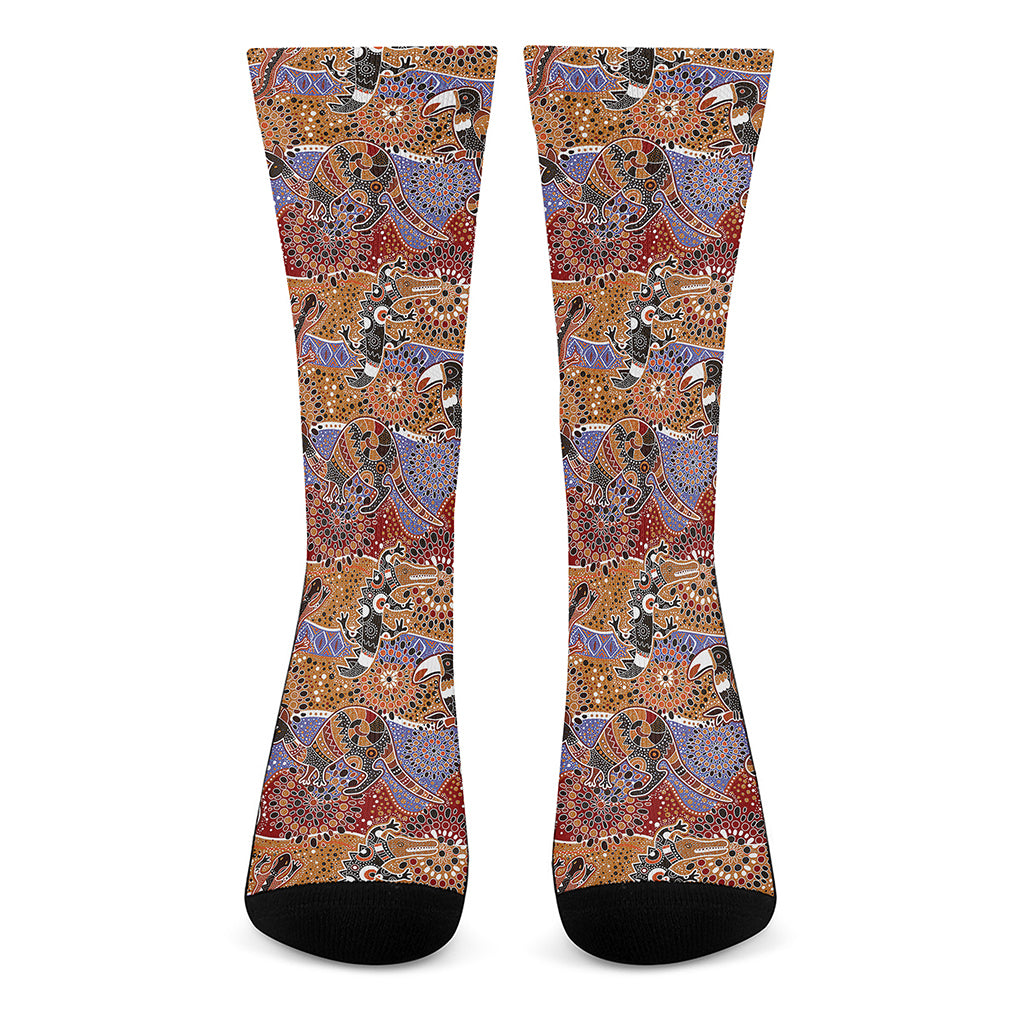 Australian Animals Pattern Print Crew Socks