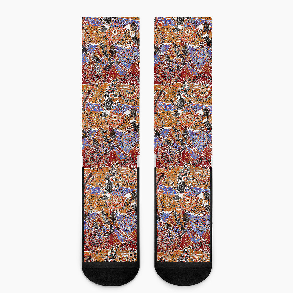 Australian Animals Pattern Print Crew Socks