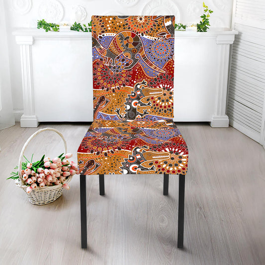 Australian Animals Pattern Print Dining Chair Slipcover