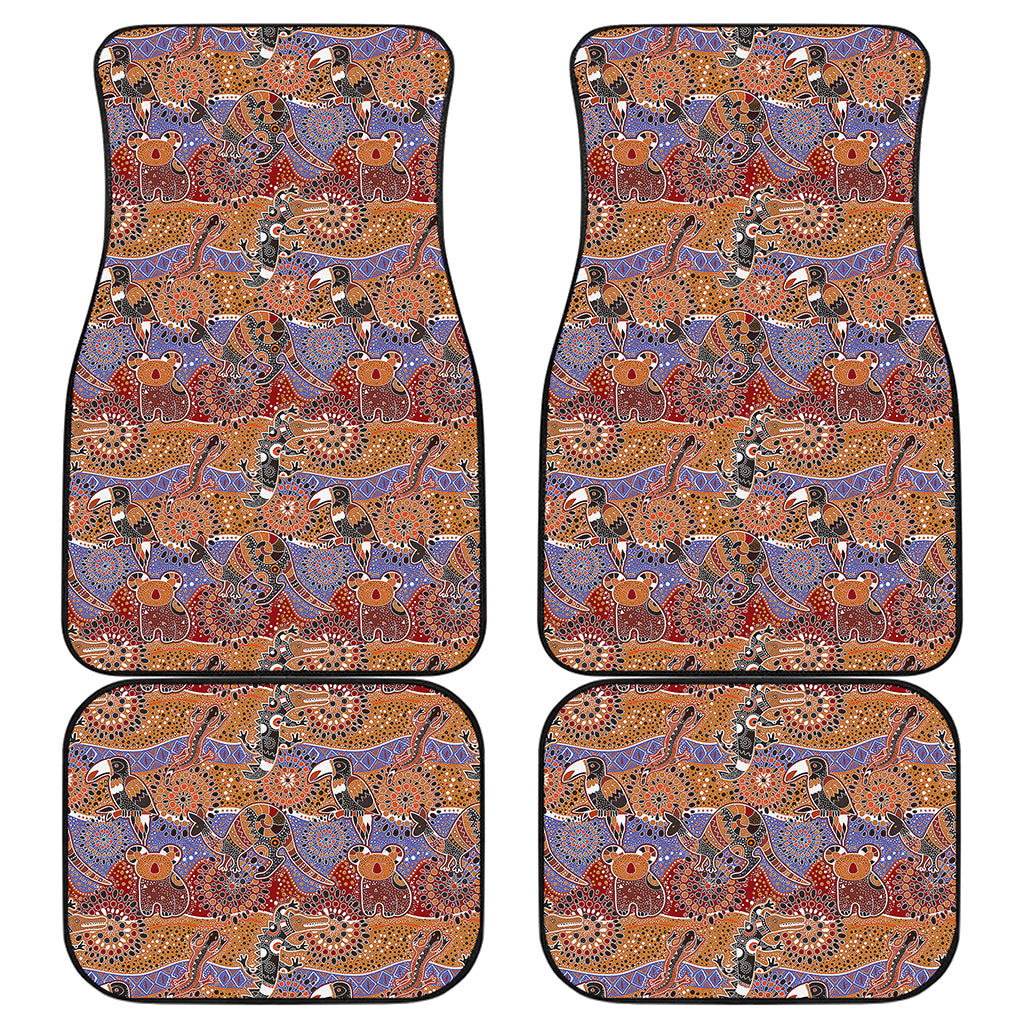 Australian Animals Pattern Print Front and Back Car Floor Mats