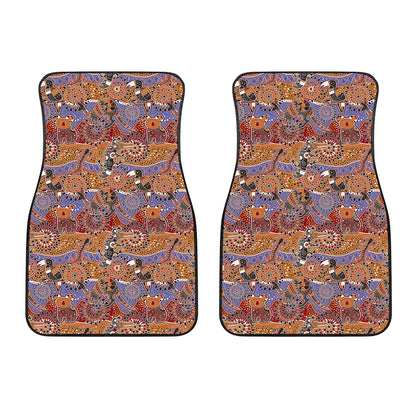 Australian Animals Pattern Print Front Car Floor Mats