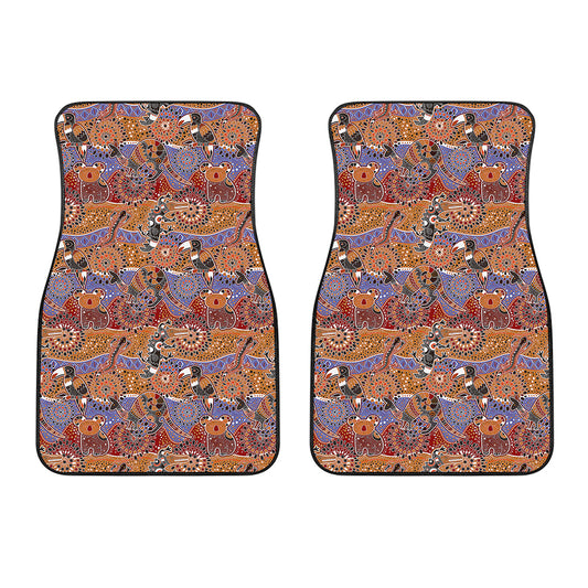 Australian Animals Pattern Print Front Car Floor Mats
