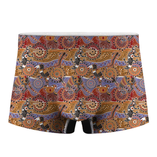 Australian Animals Pattern Print Men's Boxer Briefs