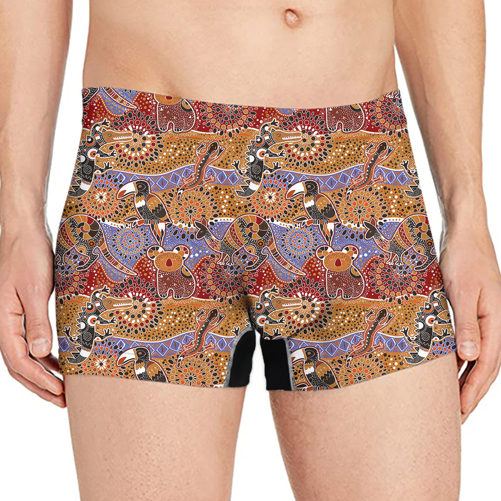 Australian Animals Pattern Print Men's Boxer Briefs
