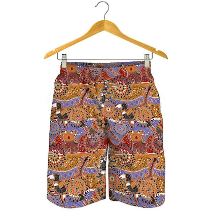 Australian Animals Pattern Print Men's Shorts