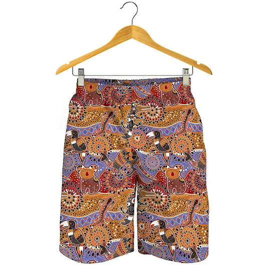 Australian Animals Pattern Print Men's Shorts