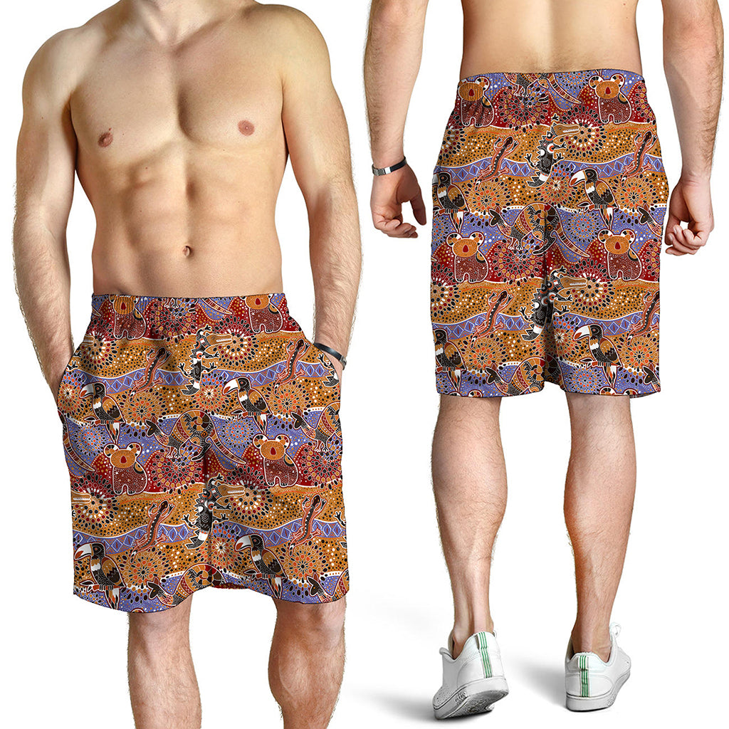 Australian Animals Pattern Print Men's Shorts