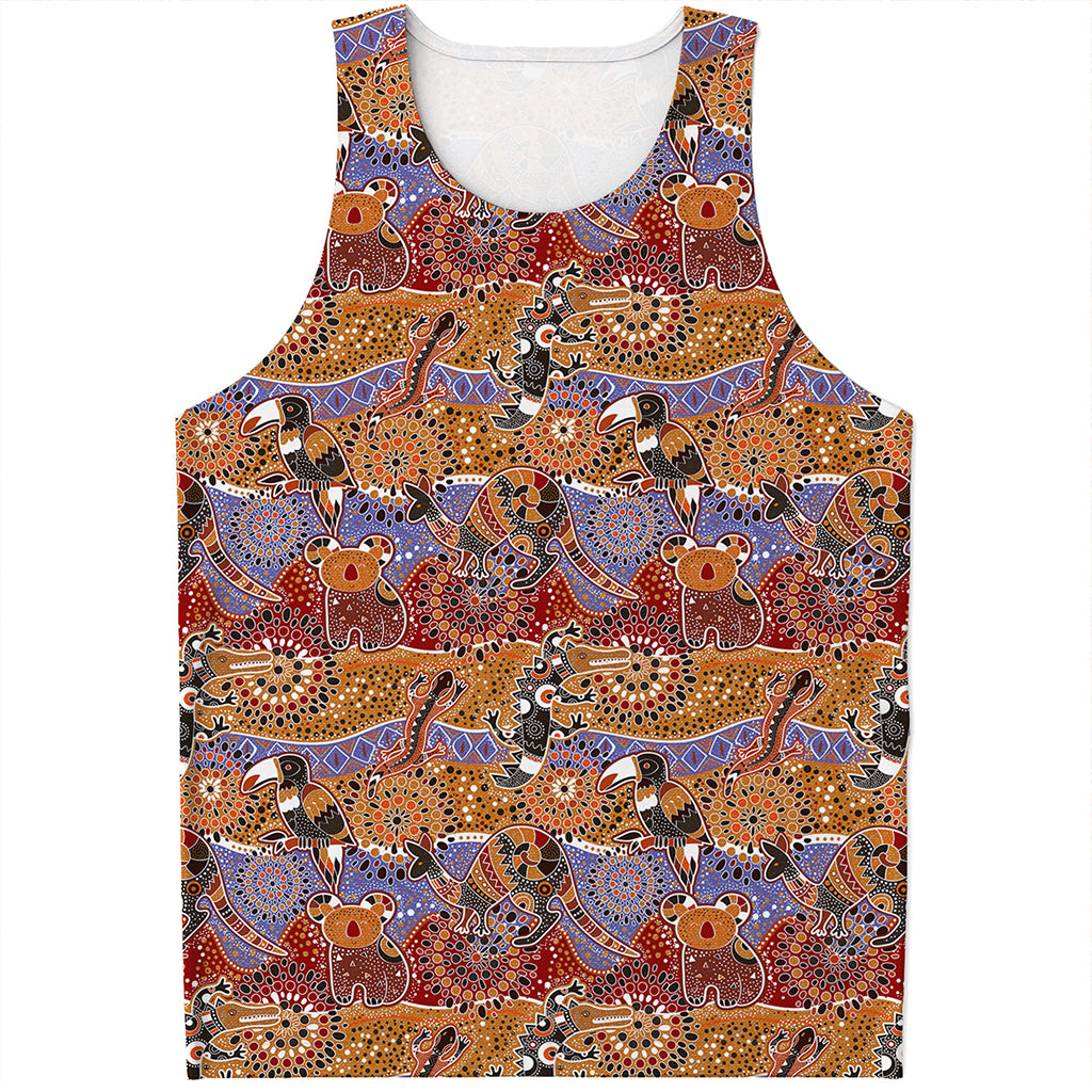 Australian Animals Pattern Print Men's Tank Top