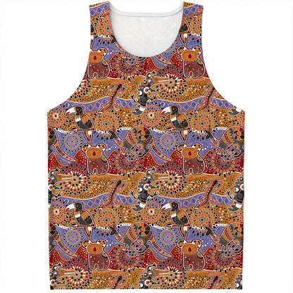 Australian Animals Pattern Print Men's Tank Top