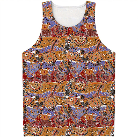 Australian Animals Pattern Print Men's Tank Top