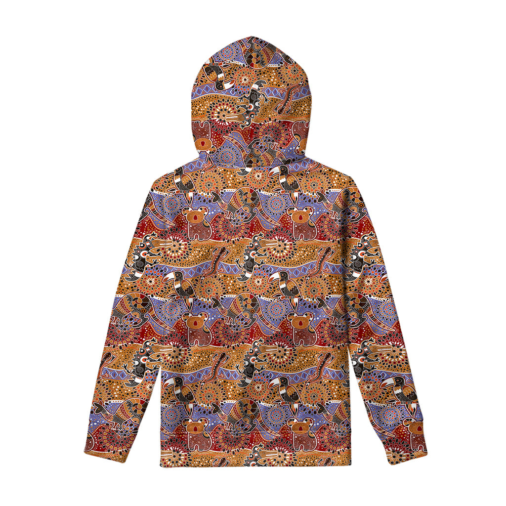 Australian Animals Pattern Print Pullover Hoodie