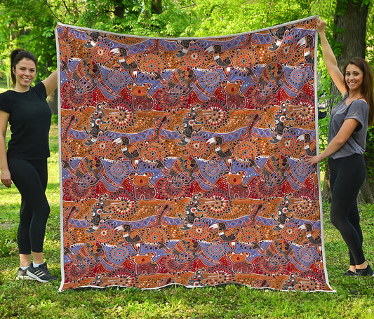 Australian Animals Pattern Print Quilt