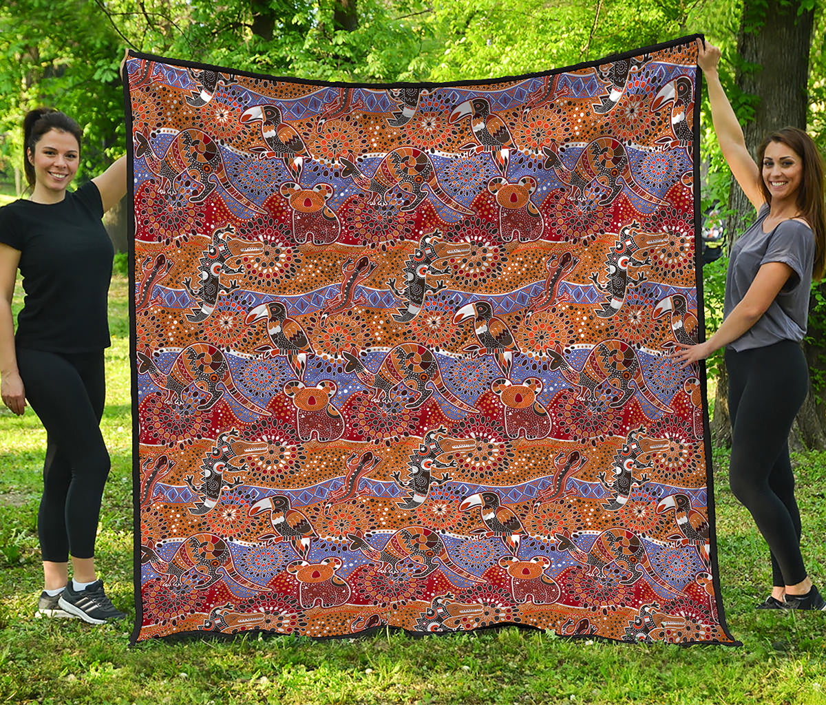 Australian Animals Pattern Print Quilt