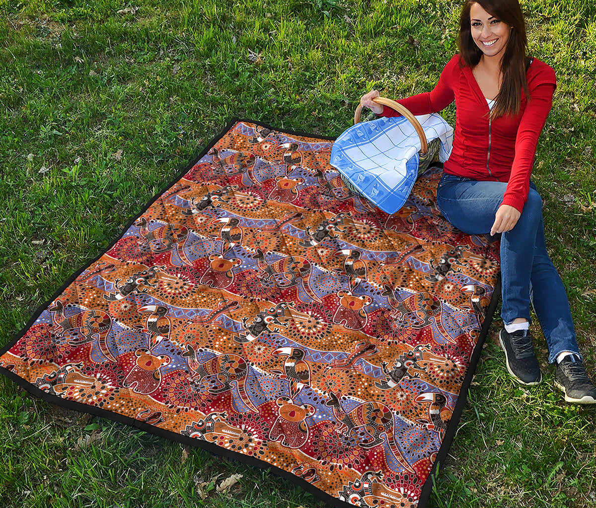 Australian Animals Pattern Print Quilt