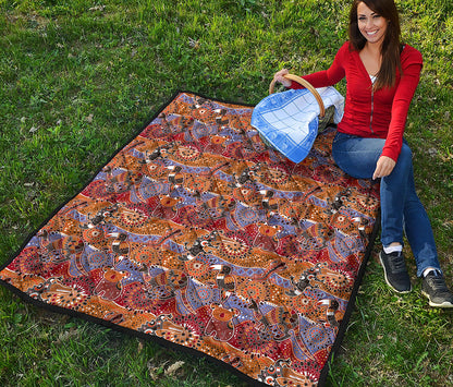 Australian Animals Pattern Print Quilt
