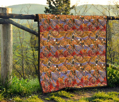 Australian Animals Pattern Print Quilt