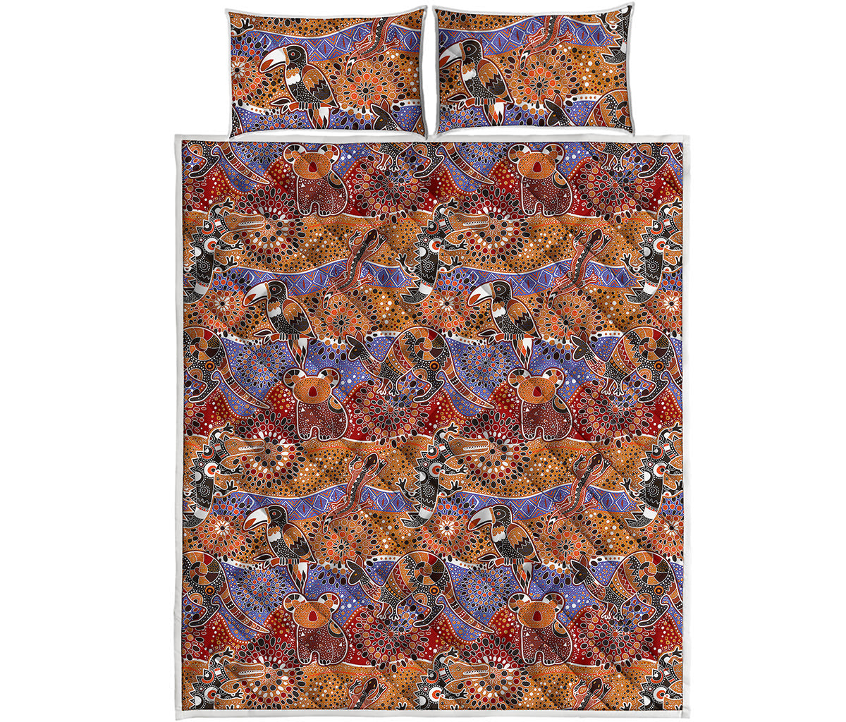 Australian Animals Pattern Print Quilt Bed Set