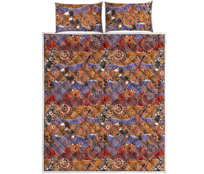 Australian Animals Pattern Print Quilt Bed Set