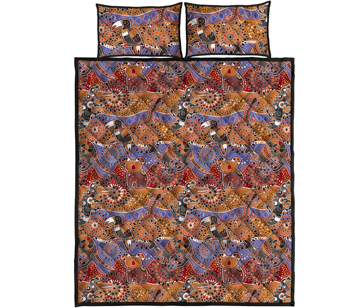 Australian Animals Pattern Print Quilt Bed Set