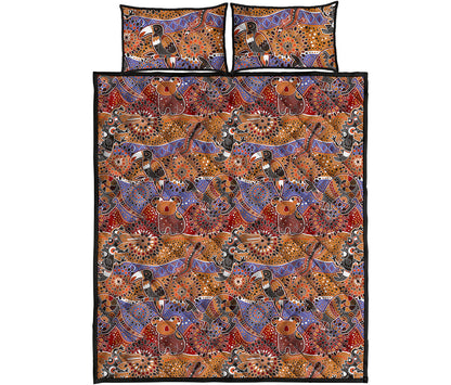 Australian Animals Pattern Print Quilt Bed Set