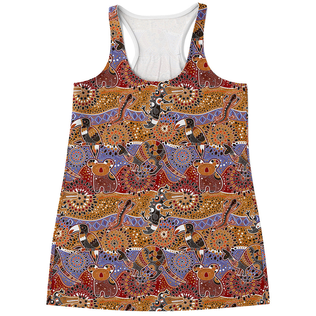 Australian Animals Pattern Print Women's Racerback Tank Top