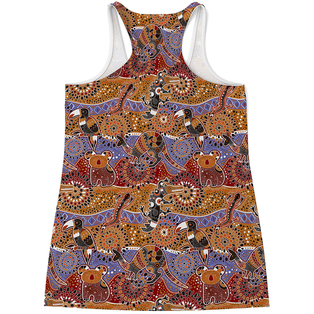 Australian Animals Pattern Print Women's Racerback Tank Top