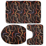 Australian Boomerang Pattern Print 3 Piece Bath Mat Set
