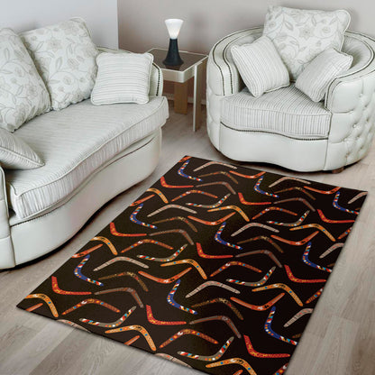 Australian Boomerang Pattern Print Area Rug