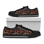 Australian Boomerang Pattern Print Black Low Top Shoes